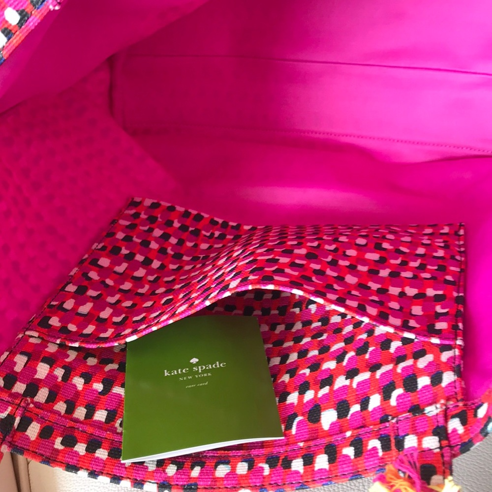 NWT Kate Spade Multi Red Pink Bow On Purpose Tote - Picture 6 of 6